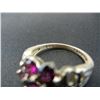Image 4 : Sterling Silver Amethyst Cluster Woman's Ring. Marked "925"