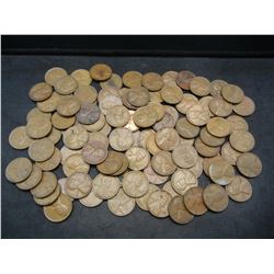 100 Lincoln Wheat Cents.