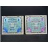Image 1 : Series of 1944 Germany 1 & 5 Mark Military Currency.