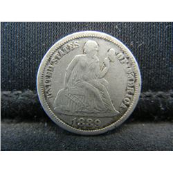 1889 Seated Liberty Dime.  Full Liberty.