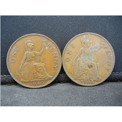 2-GREAT BRITAIN PENNY'S (1935/1946)
