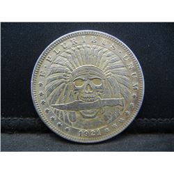 1921 (SKULL/MORGAN), NOT SILVER OR LEGAL TENDER