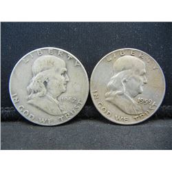 1952, 59 Franklin Half Dollars