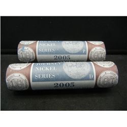 2005 P and D Mint Wrapped Rolls of Westward Journey Buffalo Nickels.  GEM.