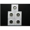 Image 1 : (5) Coin 2005-S SILVER state quarter proof set:  KS, WV, CA, WI, OR, and MN.