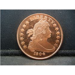1804 Bust Dollar pure copper troy ounce.  GEM Proof like.