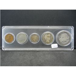 1912 Type Year Set.   Several part liberty coins.  Barber .50, .25, .10, V, and Lincoln.  Nice circu