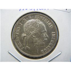1879 Austria Silver Florin.  Brilliant Uncirculated.