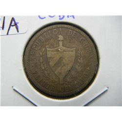 1915 Cuba silver 20 Centavos.  Very Fine.