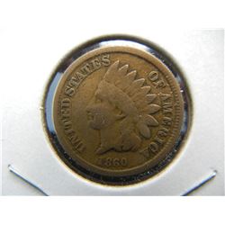1860 Copper Nickel Indian Head Cent.  Very Good.