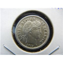 1912 Barber Dime.  Almost Uncirculated details.