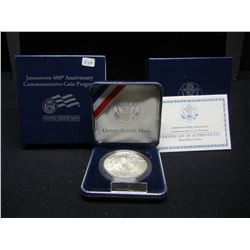 2007 P Jamestown 400th Anniversary Silver Dollar.  GEM Proof in government holder.