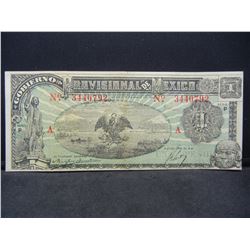 1916 Mexico Revolutionary Provisional Government.  Extremely Fine.