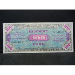 Very nifty 100 Mark WWII Allied Military Currency.  Big denomination for the time.  Nice Extremely F