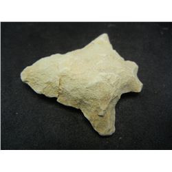 1 1/2 inch Fox Valley Bifurcated point.  Approximately 9000 years old (Archaic).  Light tan.