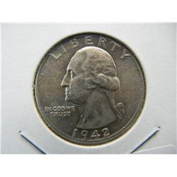 1942 Washington Quarter.  Almost Uncirculated.