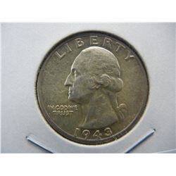 1943-S Washington Quarter.  Almost Uncirculated.   Hard to find.