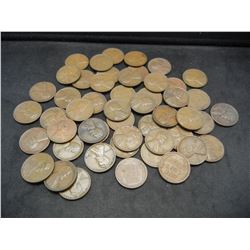 (50) circulated 1938-D Lincoln Wheat cents.  Nice condition.