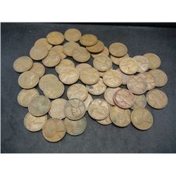 (50) circulated 1939-S Lincoln Wheat cents.  Nice condition.