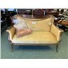 Image 1 : BELINA GOLD FRAMED FABRIC 2 SEAT SETTEE / LOVE SEAT WITH CUSHIONS