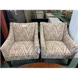 PAIR OF MICHAEL ARMINI NIKKI CAPRI PATTERN ARM CHAIRS