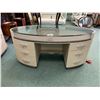 Image 1 : OVERTURE CRISTAL GLASS TOP 6 DRAWER VANITY WITH 4 DOOR STORAGE CREDENZA