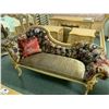 Image 1 : GOLD ETCHED FABRIC BEDSIDE CHAISE/BENCH WITH CUSHION
