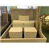 Image 1 : MODERN LEATHER AND GOLD ETCHED KING SIZED BEDROOM SUIT INCLUDING ; HEADBOARD, FOOTBOARD, SIDERAILS,