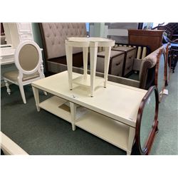 WHITE COSMOPOLITAN COCKTAIL TABLE & END TABLE