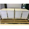 Image 2 : 5 PCS MODERN WHITE PADDED QUEEN SIZE BEDROOM SUIT INCLUDING ; HEADBOARD, FOOTBOARD,