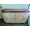 Image 2 : OVERTURE CRISTAL GLASS TOP 6 DRAWER VANITY WITH 4 DOOR STORAGE CREDENZA
