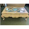 Image 1 : MICHAEL ARMINI LAVELLE 2 DRAWER GLASS TOP STORAGE COCKTAIL TABLE