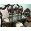 Image 2 : 8 PCS EBONY LEATHER STUDDED QUEEN SIZE BEDROOM SUIT INCLUDING ; HEADBOARD,