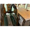 Image 2 : 7 PCS DARK WOOD LEATHER STUDDED WING BACK KING SIZE BEDROOM SUIT INCLUDING ; HEADBOARD,