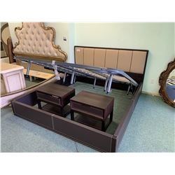 5 PCS MODERN PADDED STORAGE EUROPEAN KING SIZE BEDROOM SUIT INCLUDING ; HEADBOARD,