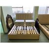 Image 1 : 5 PCS CREAM LEATHER PADDED  QUEEN SIZE BEDROOM SUIT INCLUDING ; HEADBOARD,