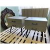 Image 2 : 5 PCS CREAM LEATHER PADDED  QUEEN SIZE BEDROOM SUIT INCLUDING ; HEADBOARD,