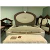 Image 1 : 3 PCS LEATHER PADDED OVAL WING BACK STORAGE BED INCLUDING ; HEADBOARD, FOOTBOARD, SIDERAILS