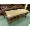 Image 1 : WALNUT GOLD ETCHED FABRIC TOP BEDSIDE BENCH