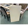 Image 3 : MICHAEL ARMINI MODERN RECTANGULAR GLASS TOP 8 PCS DINNING SET INCLUDING: TABLE, LEAF, & 6 HIGH BACK