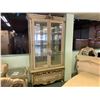 Image 1 : MICHAEL ARMINI ROYALE WHITE WOOD 2 DOOR, SINGLE DRAWER GLASS CURIO CABINET