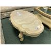 Image 1 : MICHAEL ARMINI CHATEAU MARBLE INLAID CLAW FOOT COCKTAIL TABLE & END TABLE