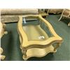 Image 1 : EMPIRE GLASS TOP CREAM COCKTAIL TABLE & END TABLE