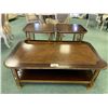 Image 1 : 3 PCS MONTEVERDI METAL & 2 TONE WOOD COCKTAIL TABLE & 2 END TABLES