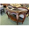 Image 1 : MICHAEL ARMINI IMPERIAL COURT CHESTNUT GLASS TOP CONSOLE TABLE
