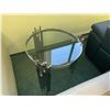 Image 2 : MODERN METAL & GLASS CIRCULAR COCKTAIL TABLE & END TABLE