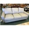 Image 1 : 3 PCS ACME GREY WHITE LEATHER 3 SEAT SOFA, LOVE SEAT & CHAIR