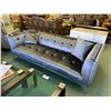 Image 1 : 3 PCS HOLLYWOOD SWANK GREY STUDDED FABRIC 3 SEAT SOFA, LOVE SEAT & CHAIR