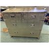 Image 2 : MODERN GOLD LEATHER 4 DRAWER ACCENT CHEST & 2 WALL MIRRORS