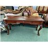 Image 1 : BURLED WOOD SINGLE DRAWER CONSOLE TABLE